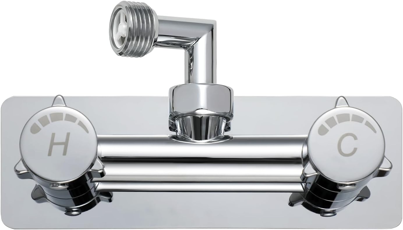 G-Sunny All Metal RV Exterior Shower Faucet,4" RV Shower Faucet Replacement,RV Outdoor Shower Valve, for Exterior Shower Boxes (Chrome)