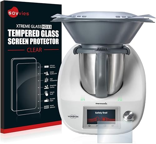 Savvies Vetro Temperato Compatibile con Vorwerk Thermomix TM5 Pellicola Protettiva Durezza