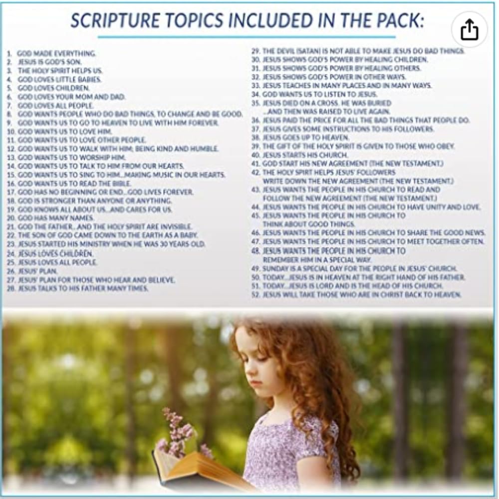 Daily Bible Reading Program for Children - 52 Designs - 1 Set of 52 Cards - Perfect for Parents or Others Wanting Help Reading the Bible Each Day to Young Children - Image 4
