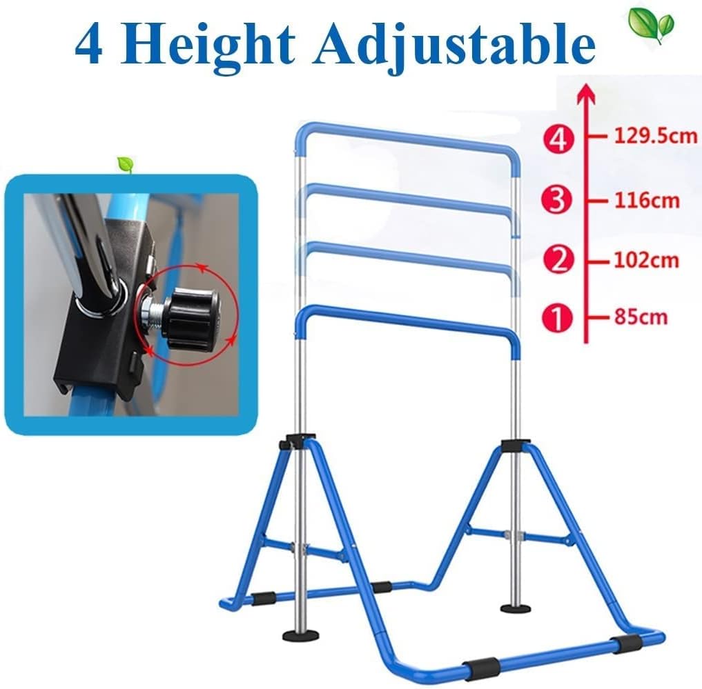 Adjustable Height Gymnastic Kip Bars Expandable Folding Horizontal Bar for Home Practice Bar Junior Training Bar for Kids Children Adult Support to 220lbs