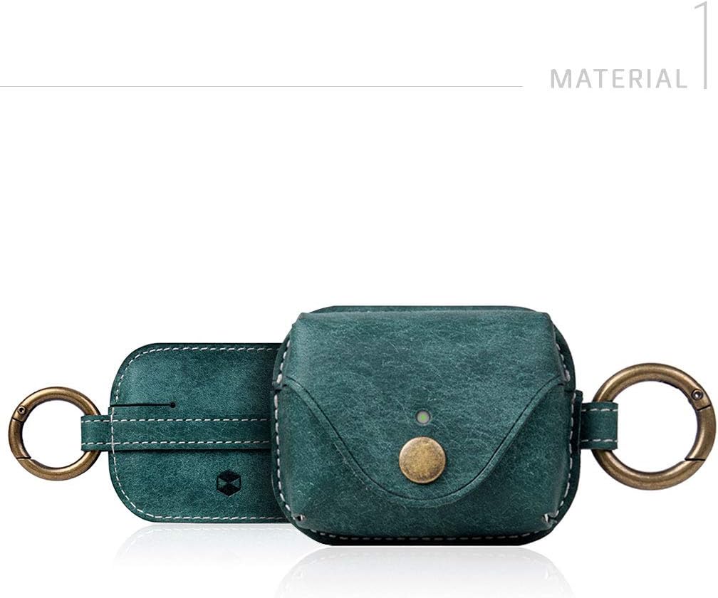 Design SD18581APP AirPods Pro 2 2nd Generation / 1st Generation Case, Italian Amplifier Evro Leather, Brown, Protective Case, Genuine Leather (Cow Leather), Vegetable Leather, Carabiner Included,