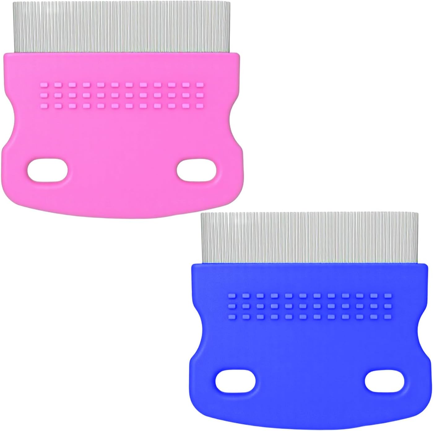 2 Pack Lice Comb, Professional Nit Removal Tool Fine Curved Comb Teeth Design Fine Metal Teeth Tool for Dogs Cats Pet Human Grooming and Removing Dandruff Flakes