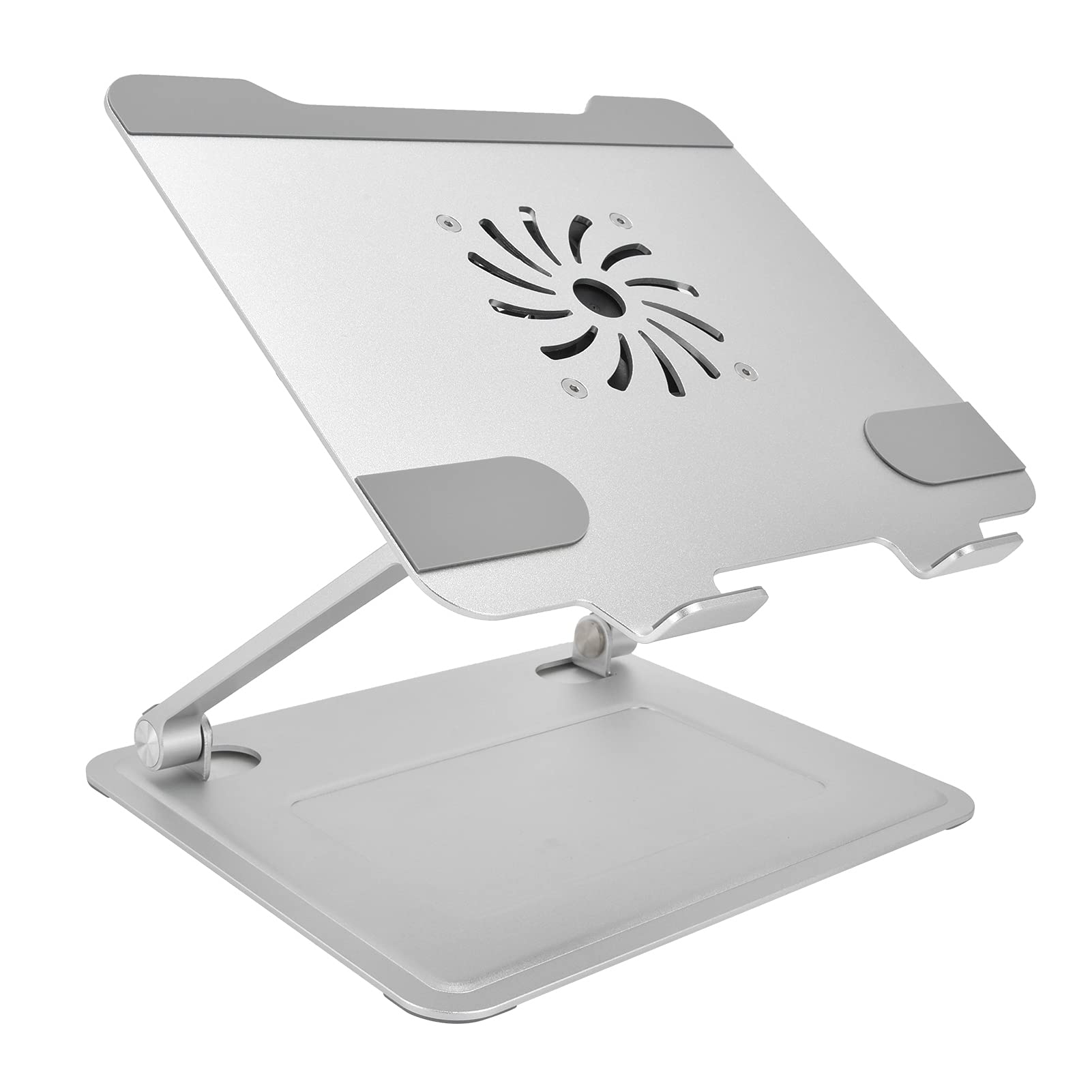 Podstawka Pod Laptopa ze Stopu Aluminium Regulowana Podstawka Pod Notebooka Z Wentylatorem Chłodzącym USB Typu C Składany Kształt Z do Laptopów o Przekątnej od 10 do 17,3 Cali Biuro w Domu