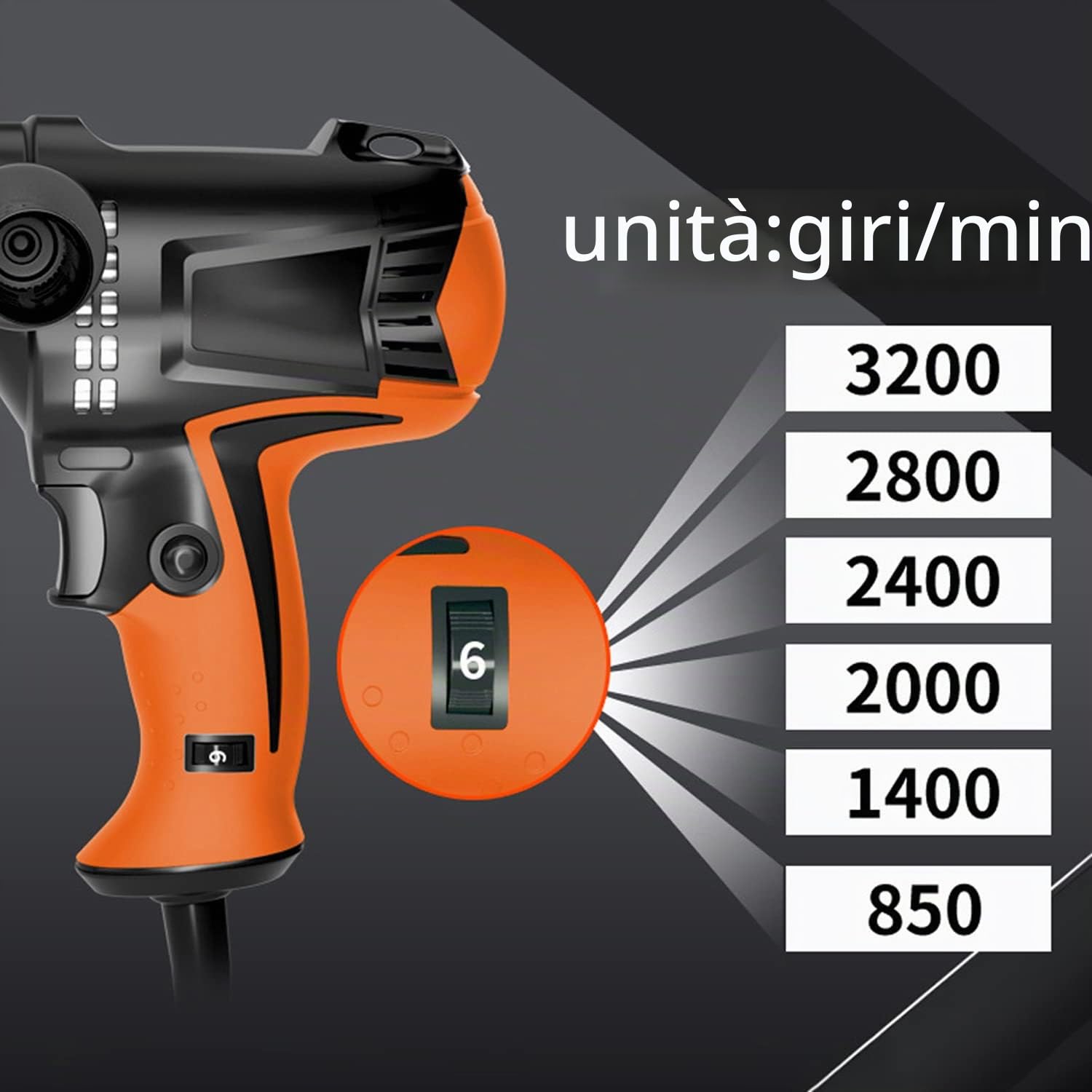 980W Lucidatrice elettrica a sei marce multifunzione a velocità regolabile, lucidatrice elettrica, strumento di lucidatura di mobili per automobili