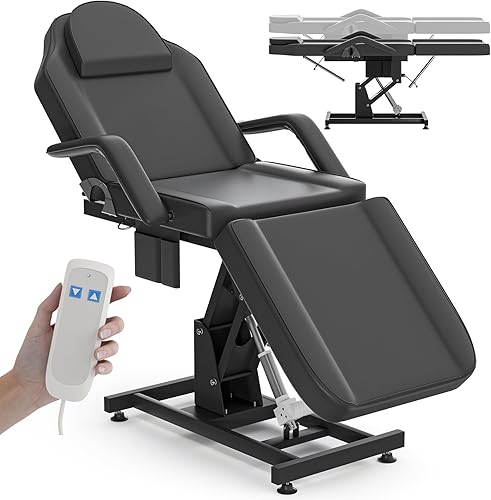 Silla eléctrica de la cama del tatuaje para la altura del cliente sillas faciales ajustables para camas esteticistas wreposacabezas mesa de masaje