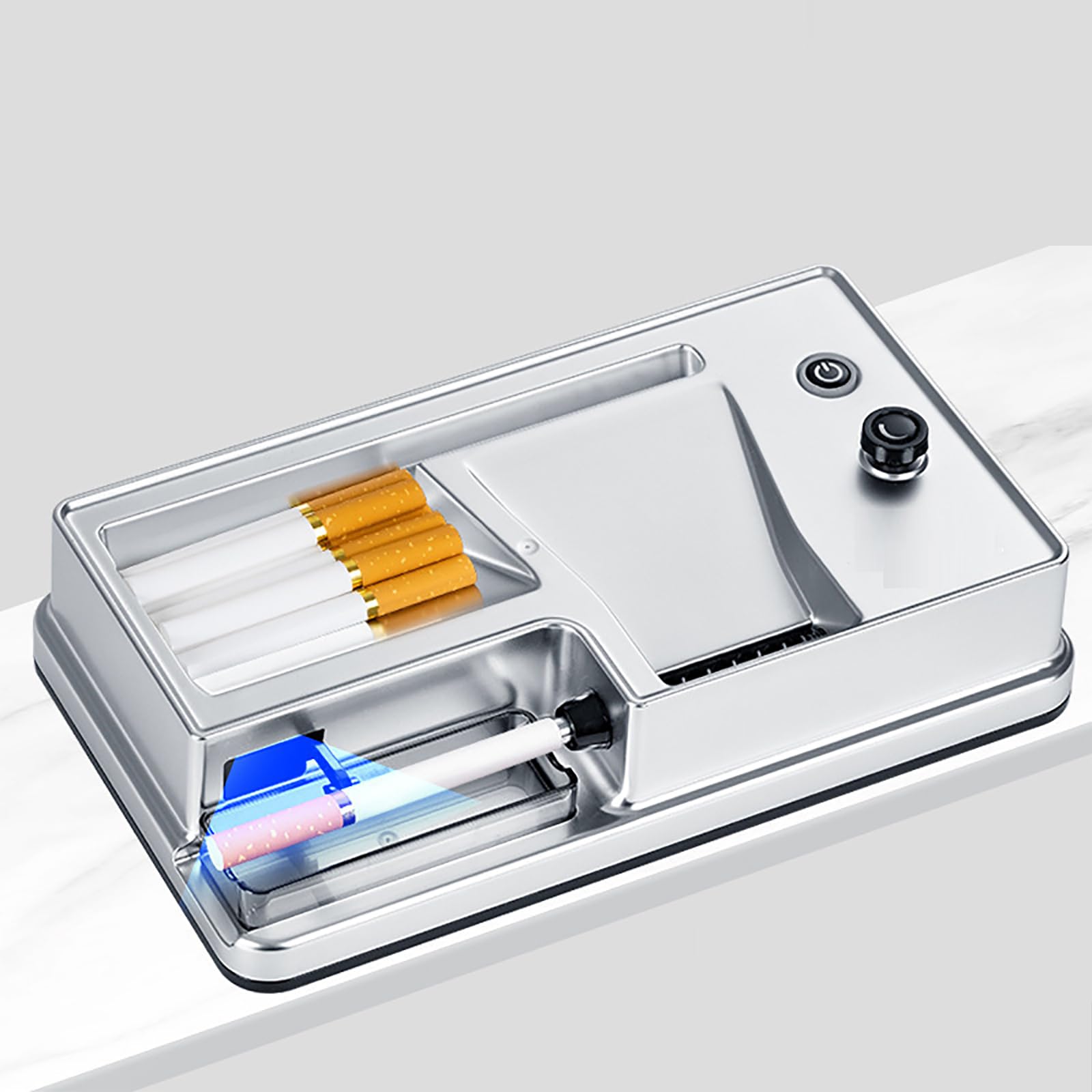 Rollatore Elettrico per Sigarette da 6,5 ​​mm/8 Mm, Completamente Automatico con Custodia, Sensore Intelligente, Regolazione della Tenuta del Materiale, Riempimento Uniforme, per Mariti
