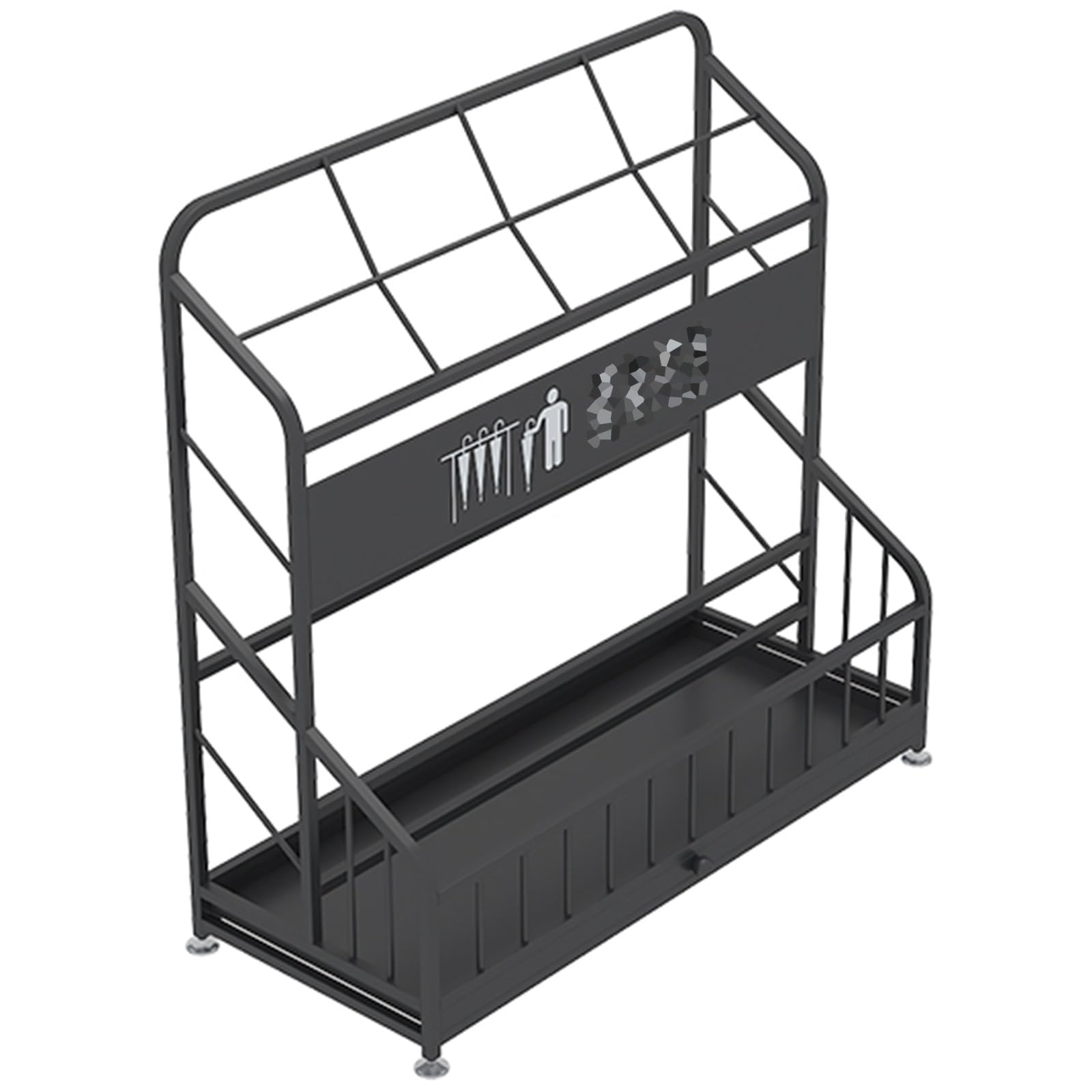 FCXWEVR Floor Standing Umbrella Rack with Removable Drip Tray - Perfect Entryway Storage Solution for Schools Offices and Hotels
