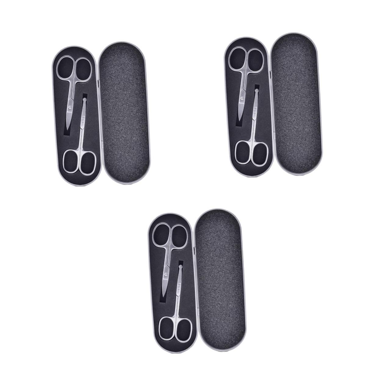 3 Set Set Per Rifinire Le Sopracciglia Forbici in Acciaio Inossidabile Forbici Per Del Naso Strumento Per Modellare Le Sopracciglia Terrimer Per Sopracciglia Black 2 Pezzi * 3