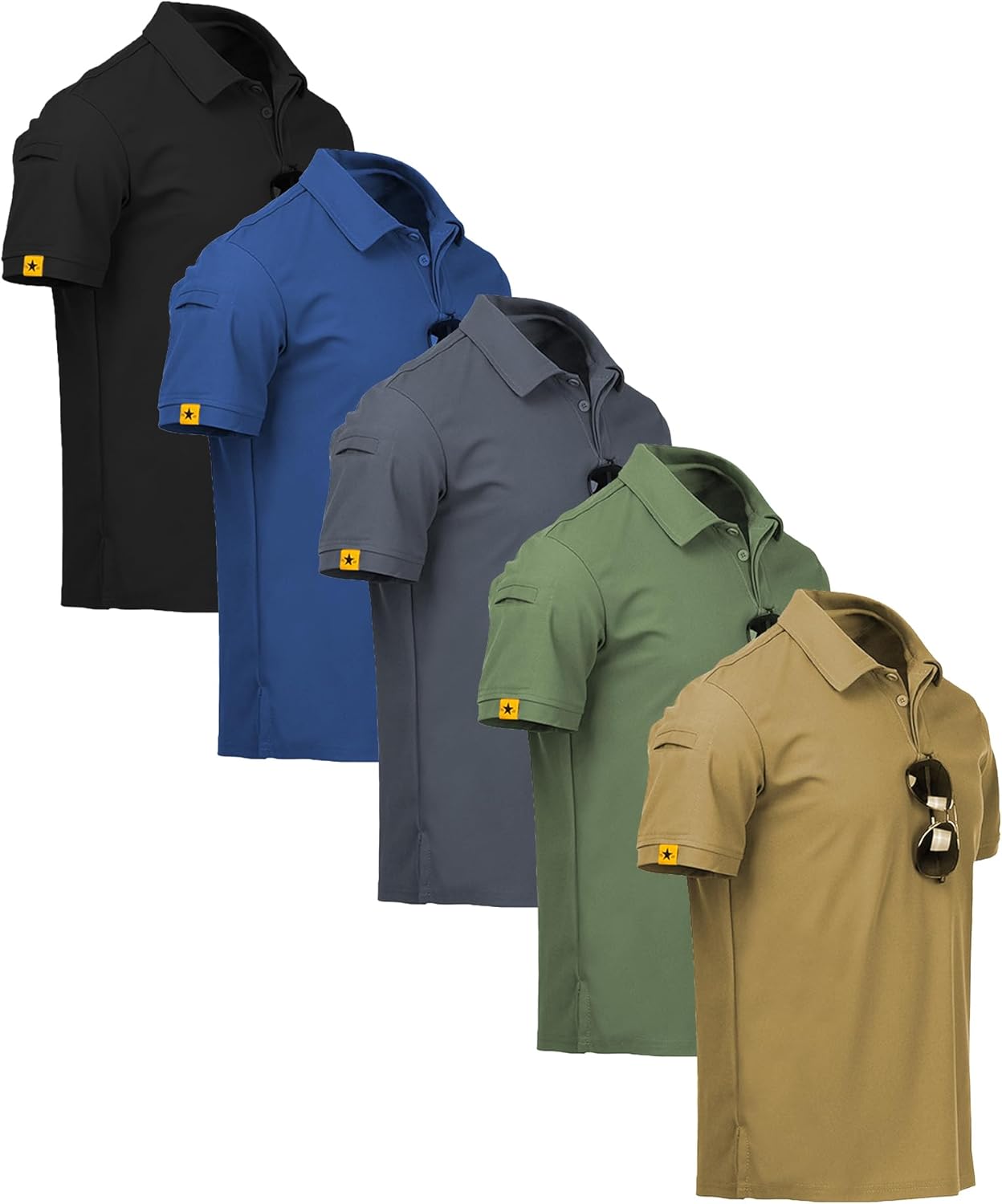 SCODI 5 Pack Mens Polo Shirts Short Sleeve Athletic Golf Polo Shirt for Men Casual Collared Summer Multipack T-Shirts