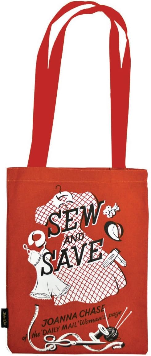 Pritties Accessories Retro 'Sew and Save' Joanna Chase Cotton Tote Shopping Bag Summer Bag