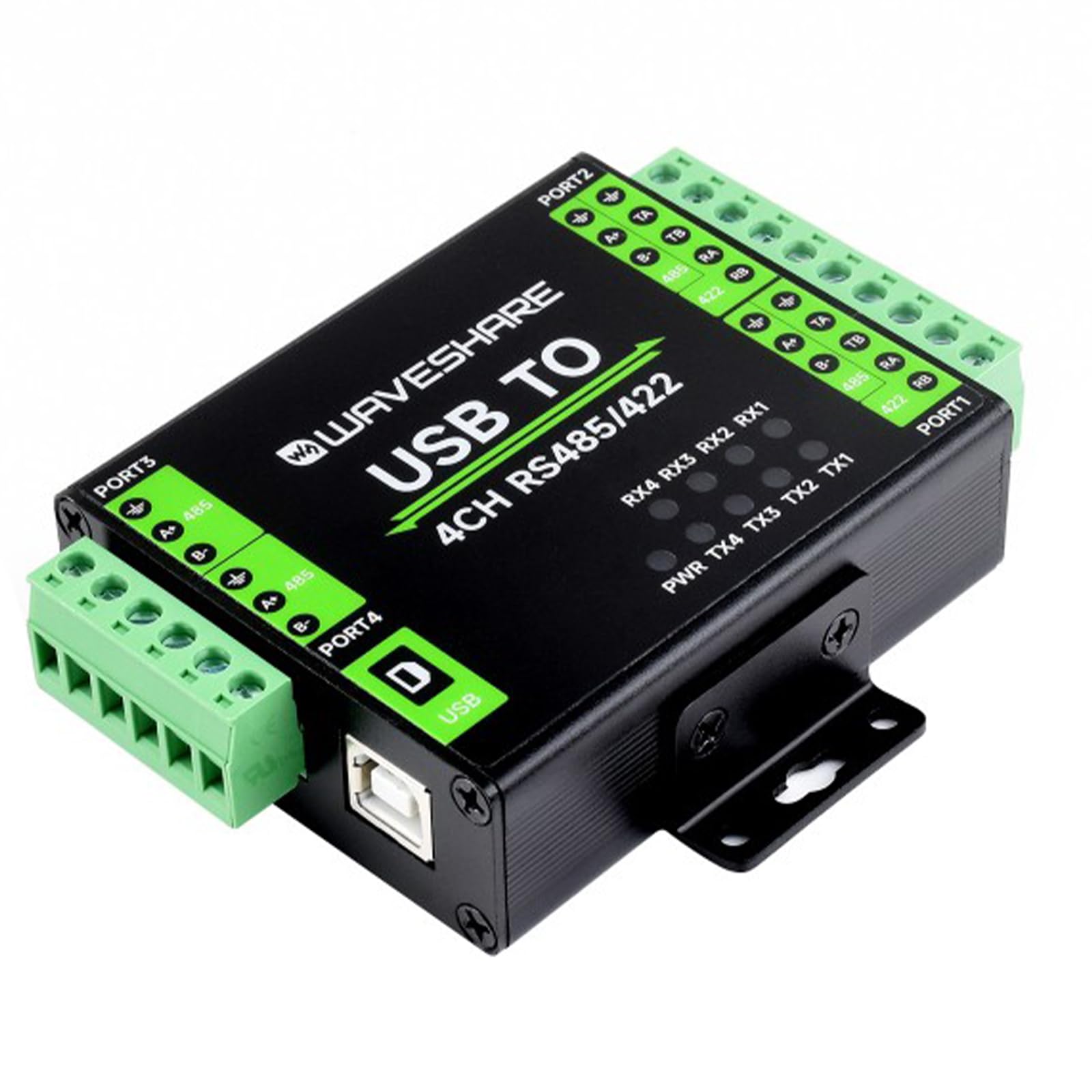 TUOPUONE Przemysłowy izolowany konwerter USB na RS485/422 oryginalny chip FT4232HL obsługuje USB na 2-Ch RS485 + 2-Ch RS485/422 wspornik do montażu na ścianie