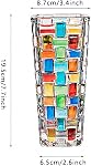Magcolor Vase en verre coloré peint à la main - Vase de fleurs cristal 7.7 inch, Vase en verre pour les arrangements floraux, Pièces centrales, Mariages, Chauffage ménager, Maison centrale Déco