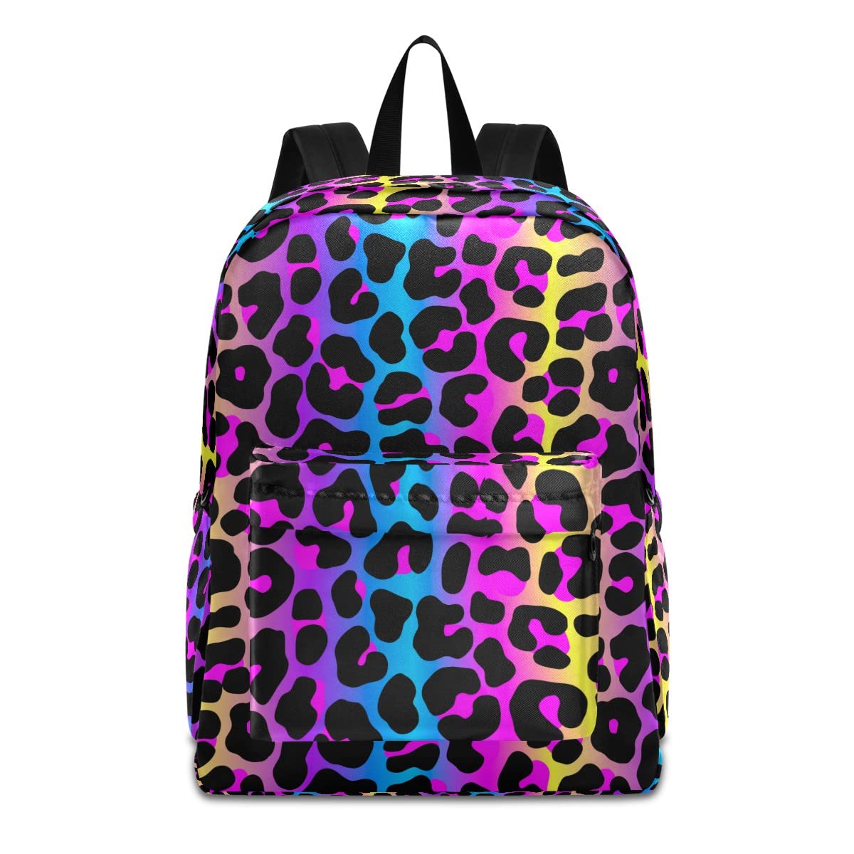 senya Backpack Travel Rucksack, Leopard Print Cheetah Neon Gradient Lightweight School Bag for Students Teens Girls Boys