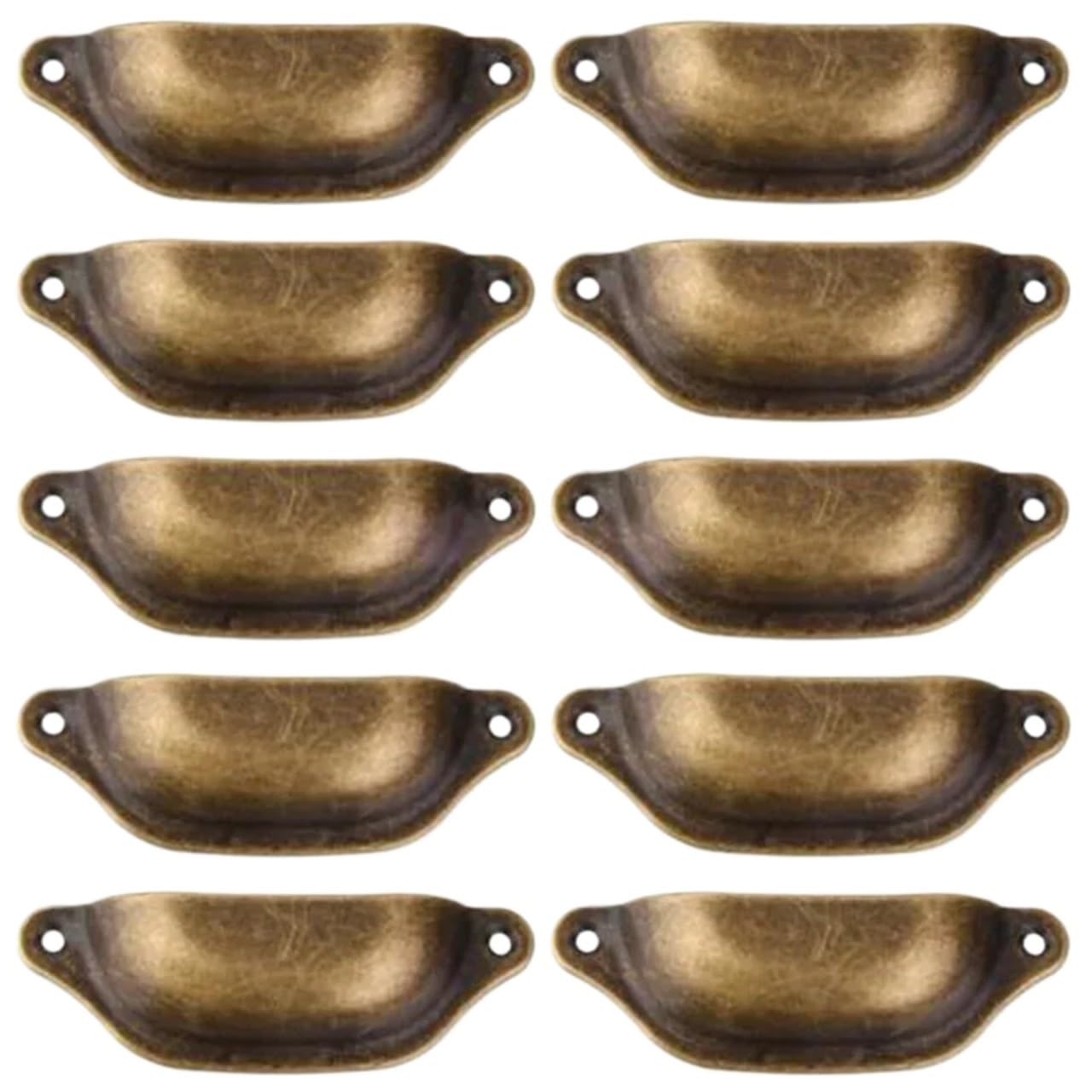 Gwyzax 20Pcs Antique Cabinet Pulls Retro Brass Kitchen Cabinet Knobs, Antique Metal Drawer Pulls For Cupboard Hardware