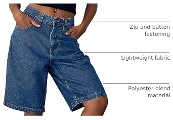 KMBANGI Y2k Women Jean Shorts High Waisted Carpenter Denim Shorts with Pockets Trendy Fashion Summer Shorts