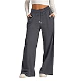Wide Leg Sweatpants Women Baggy Drawstring Elastic High Waisted Palazzo Pants Lounge Loose Fit Pull On Track Flare Trouser