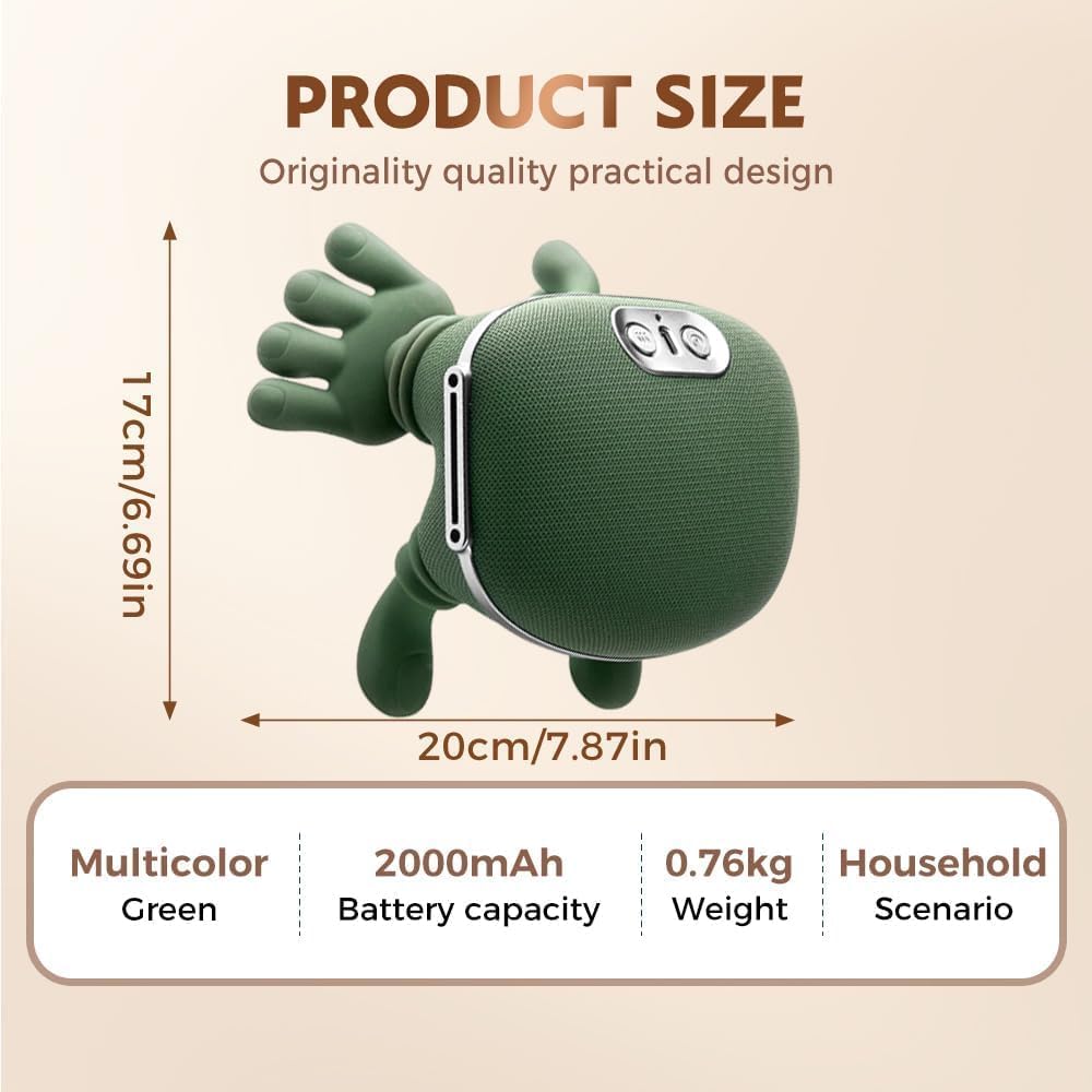 VIYAE DEESY Neck and Shoulder Massager - Electric Portable Deep Kneading with Heat, Rechargeable Wireless Wearable Cervical Massager, Adjustable Intensity for Pain Relief Home Office Travel Gift