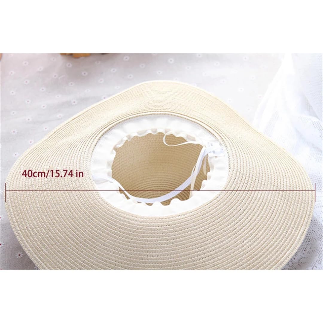 Yeuyyben Cappello estivo da donna pieghevole a tesa larga floppy ragazze cappello di paglia cappello da sole spiaggia viaggio Cap Lady Cap femminile