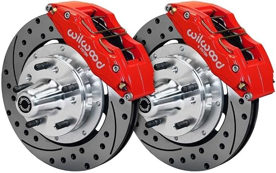 WILWOOD 140-12946-DR FDL Front Kit,12.19", Drilled, Red 69-70 Impala Drum/Disc, 69-82 Vette