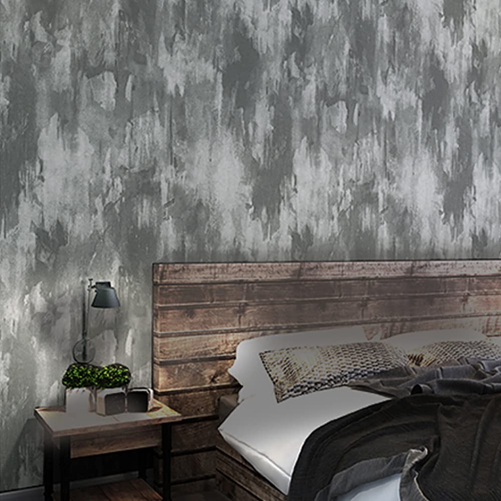 Graue Zementwand Retro Industrie-Stil einfarbig Bekleidungsgeschäft Café Restaurant Schlafzimmer Wohnzimmer TV Hintergrund Wand Vlies-Tapete 50 cm B x 100 cm L nicht geklebt