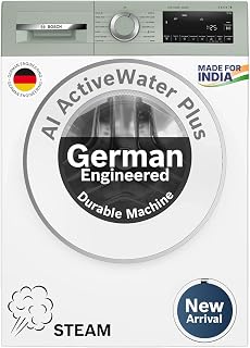 Bosch 10 kg 5 Star Front Load Fully Automatic Washing Machine, AI ActiveWater, Iron Steam Assist,Anti Stain, Inbuilt heater, 14 Wash Programs, 60L Large Drum, Autumn Green, WGA254ZJIN (2026 model)