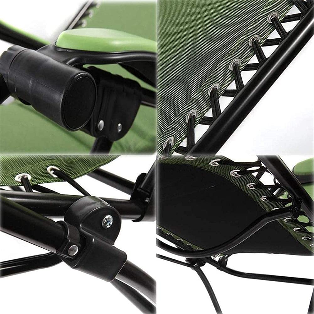 SdneNest - Tumbona reclinable reclinable de gravedad cero para patio, silla de jardín reclinable para exteriores, plegable, portátil, compatible con balancines verdes de 200 kg