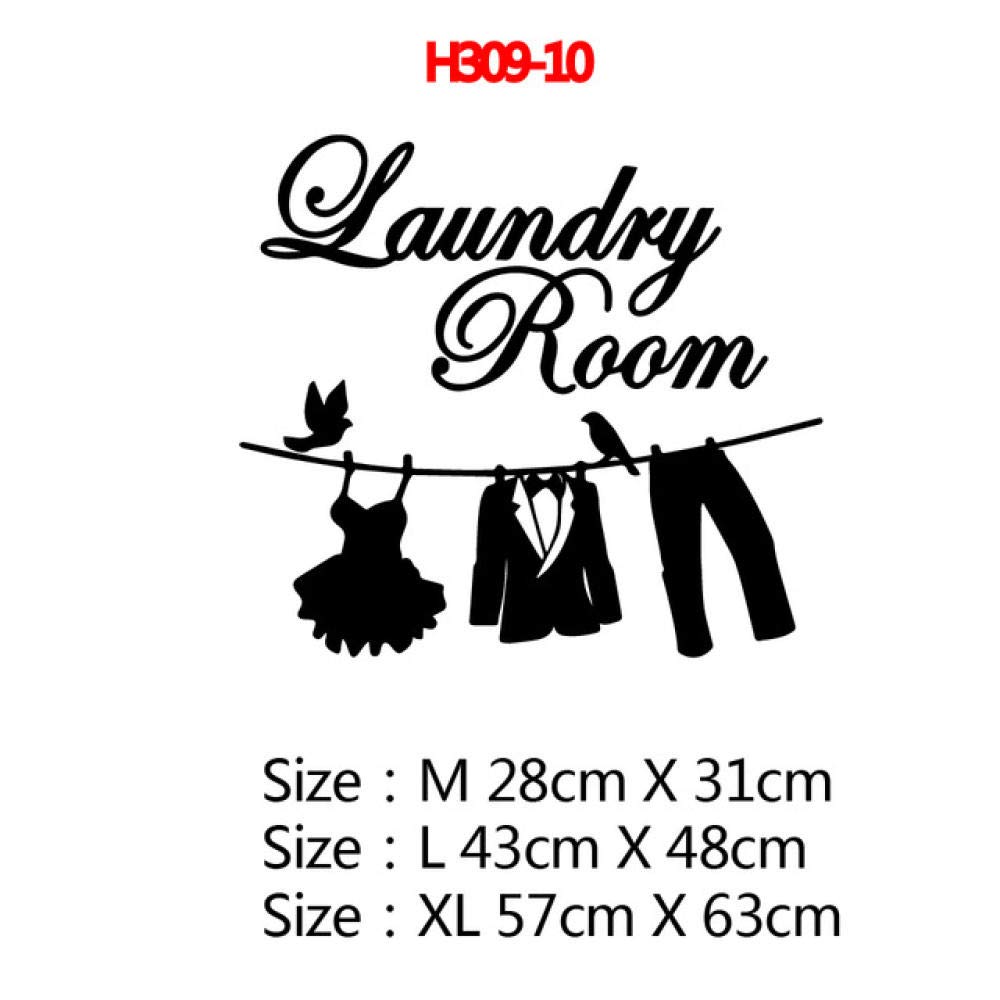 Laundry Room Washing Quotes and Signs Wall Sticker Decoration for Washing Room WC and Toliet Sticker Decor Accessories-63x57cm