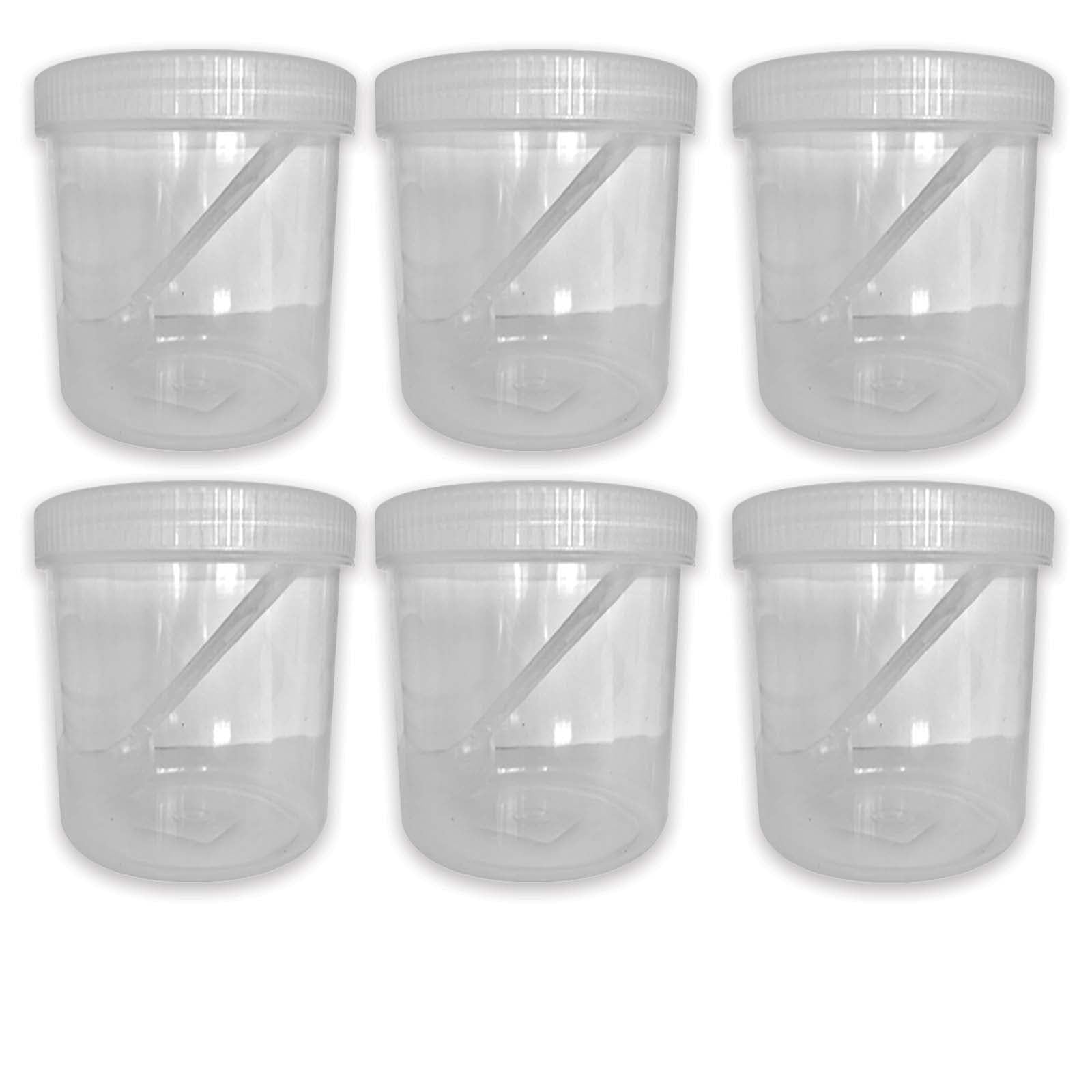 QUANTA Plastic Storage Jars with Spoon – Food Storage Containers | BPA-Free PET Clear Canisters with Screw Lids | Multipurpose Kitchen Jars for Spices, Snacks, Sweets, Coffee (Pack of 6,1425ml)