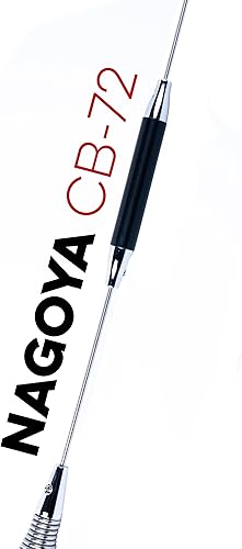 Miniatura 6 de Nagoya CB-72 - Antena CB de 28 pulgadas (26-28 MHz), resorte resistente cargado en bobina central con soporte magnético, incluye 18 pies de cable