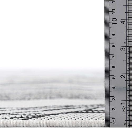 Miniatura 4 de Unique Loom Outdoor Botanical Collection - Alfombra rectangular de 5 pies 3 pulgadas x 8 pies, color marfil carbón