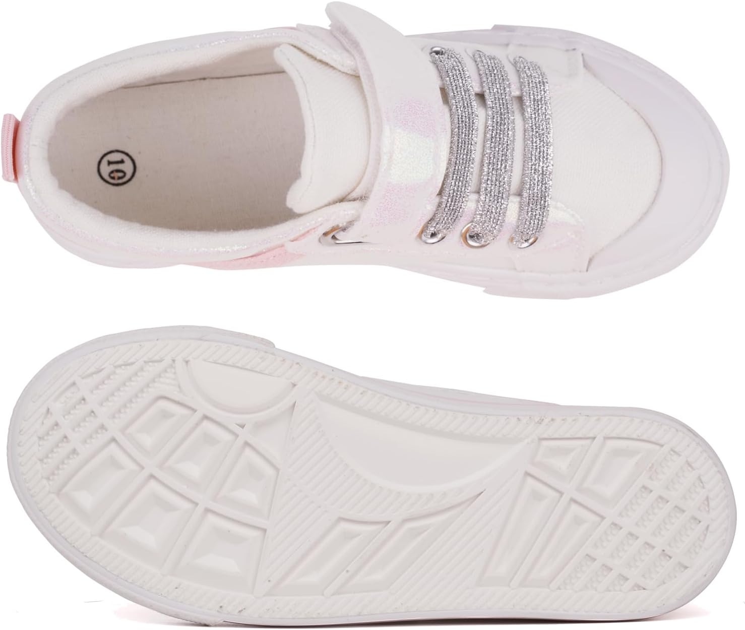 ToandonToddler Kids Sneakers Sparkle Fashion Glitter Sequins Canvas Shoes - Image 5