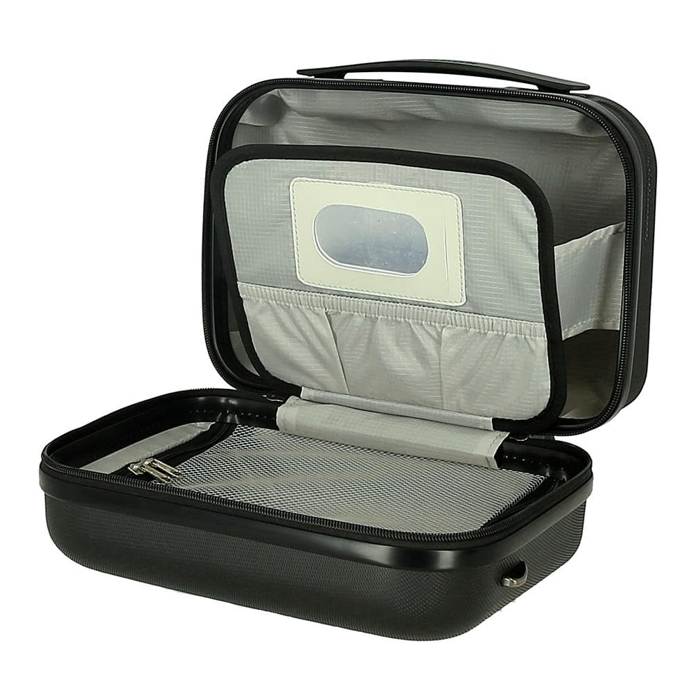 Reebok Franklin Trousse de Toilette Adaptable, fabriquée en ABS, 29 cm x 21 cm x 15 cm, poignées de Fermeture éclair avec Trous pour Cadenas, Noir, Trousse de Toilette