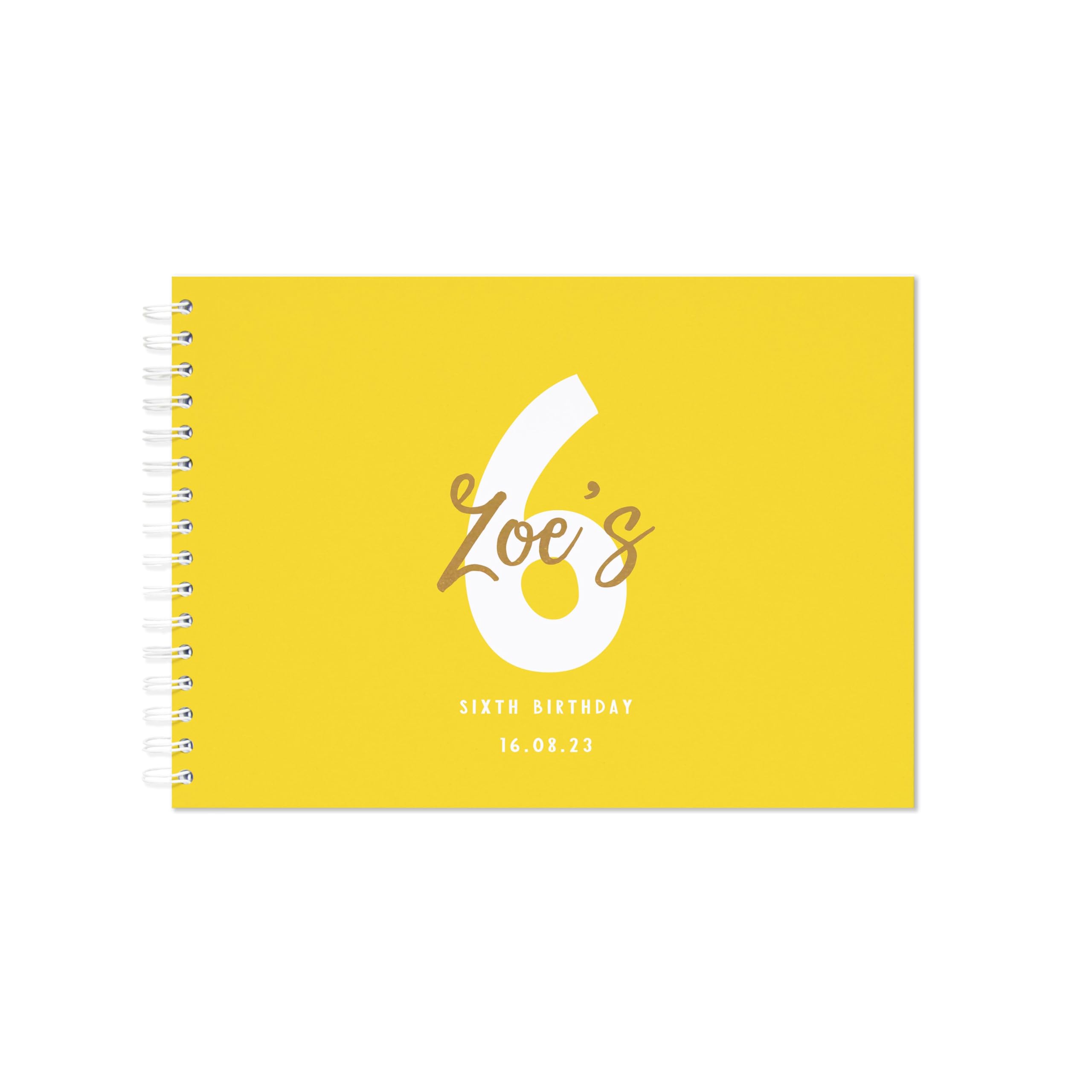 Personalised birthday guestbook | signing birthday guest book scrapbook notebook memories | 30th 40th 50th 60th 70th 80th 90th birthday sign in birthday party decor (A5 Hardback Yellow)
