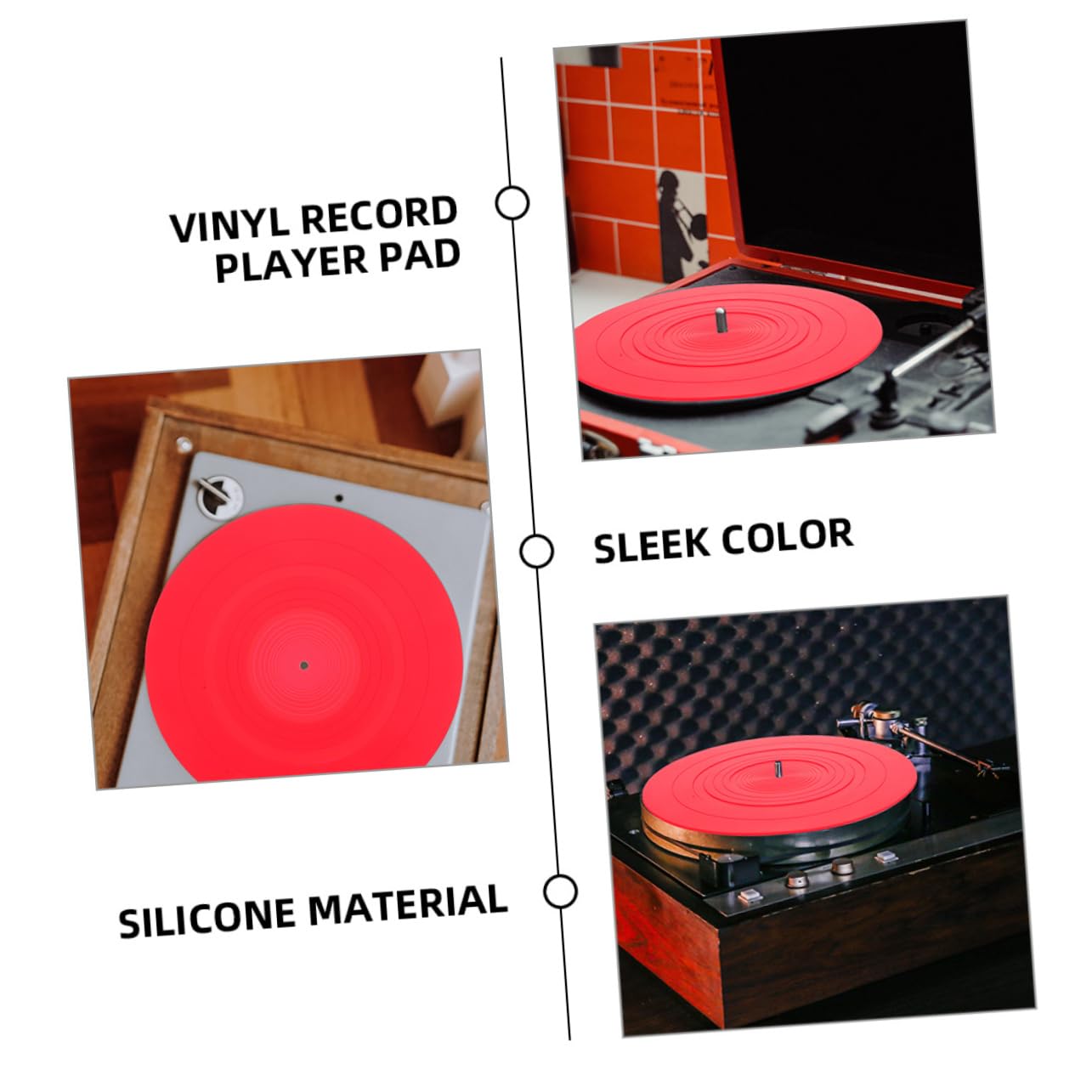 Tappetino Antistatico in Silicone Protezione e Stabilità per Giradischi 2 Pezzi Accessori Essenziali per Piatto Giradischi Vinile per Dj e Appassionati