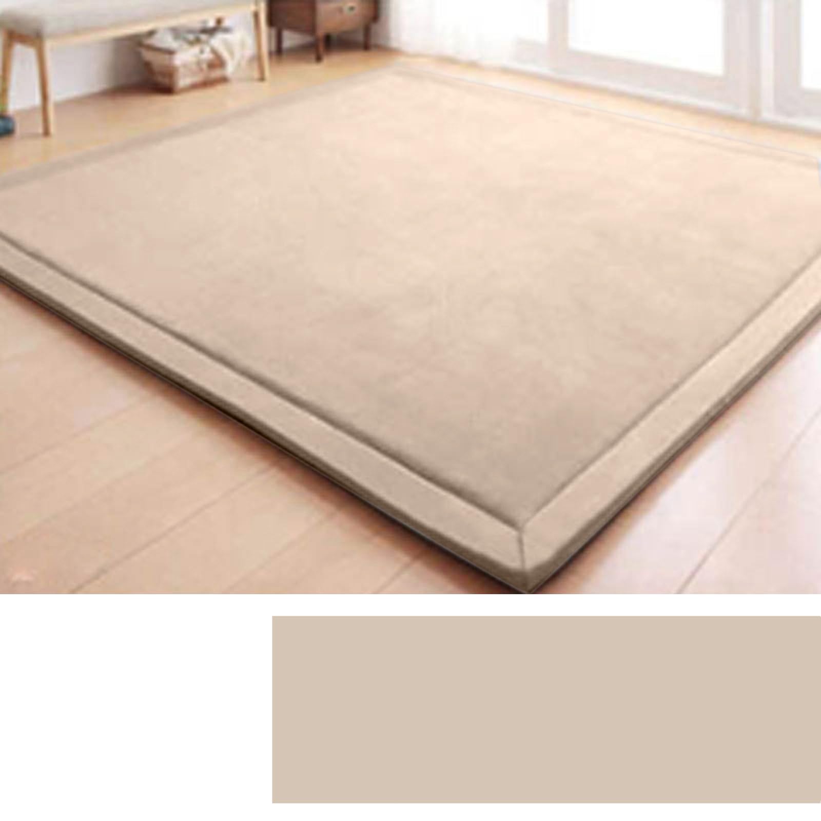 DSSHENGDS Coral Velvet Kids Rug,Bedroom crawling mat，Washable for Living Room Bedroom Dining Room,Modern Washable Soft Mat, Perfect Carpets for Yoga2cm-O- 200 * 220cm