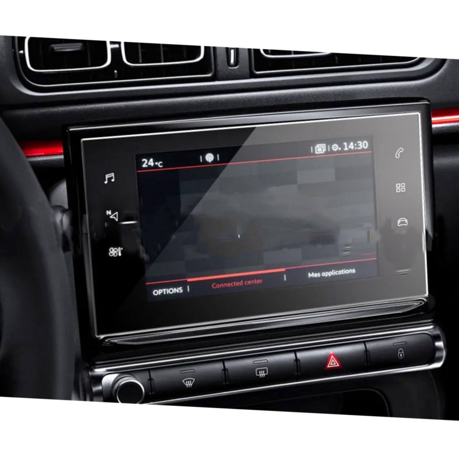 Verre trempé Citroën C3 voyagez sans rayures sur l'écran de navigation de l'autoradio