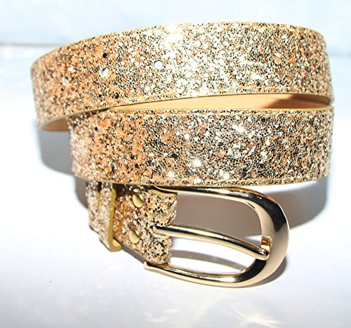 Ami Veil Sequin Studded Women Leather Belts For Jeans Gold Buckle #TOP1