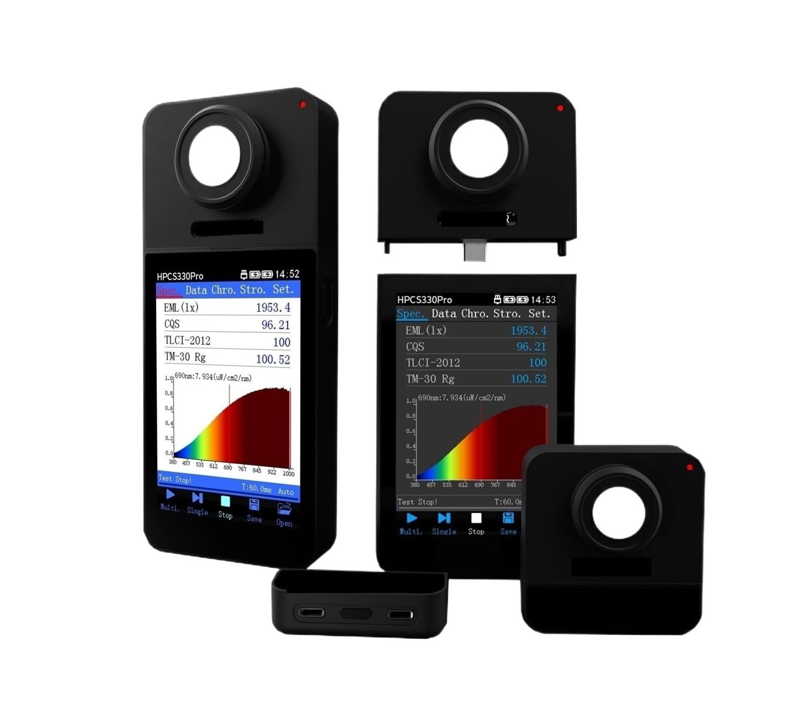 Ręczny Spektrometr LCD HPCS330Pro O Długości Fali 380–1000 Nm