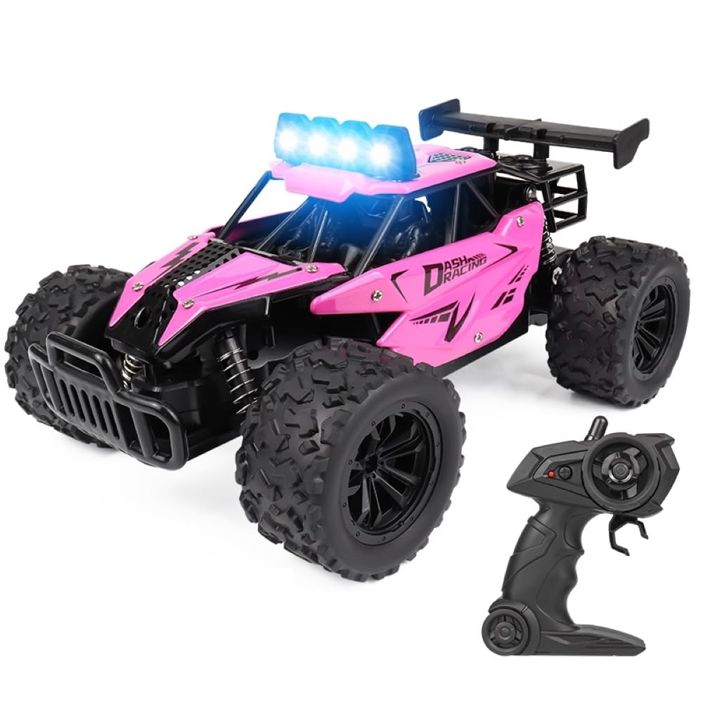 Asou Remote Control Car 2.4GHz RC Off Road High Speed Toy Car with LED Headlight and Rechargeable Battery for Girls Boys Kids