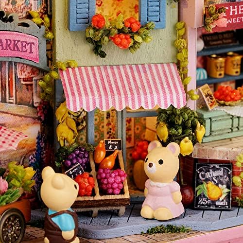Cuteefun DIY Box Theatre Miniature House Kit to Build Iron Box DIY Theatre Dolls House Kit with Tools Make Your Own Craft House (Lucky Market)