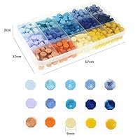 Vista 2 de Cuentas de cera de sellado, cuentas de cera de sellado octagonal BITEYI para sellos de cera, letras de sellado e invitación de boda vintage, 15