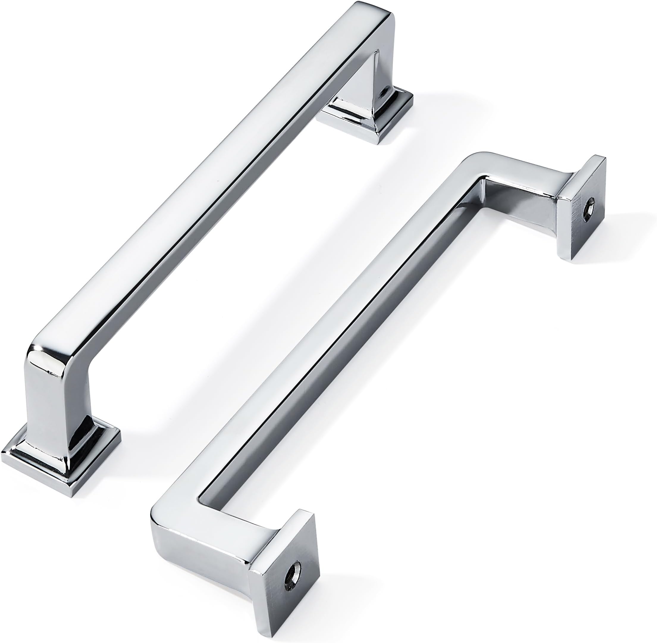 khtumeware 10 Pack Polished Chrome Cabinet Pulls, 6-1/4 Inch(160mm) Hole Centers Cabinet Handles Kitchen Hardware Straight Bar for Cabinets and Drawer Pulls
