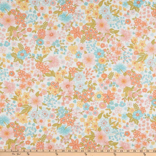 Maywood Studio Sunlit Blooms Sunlit Floral Soft White, Quilting Fabric by the Yard