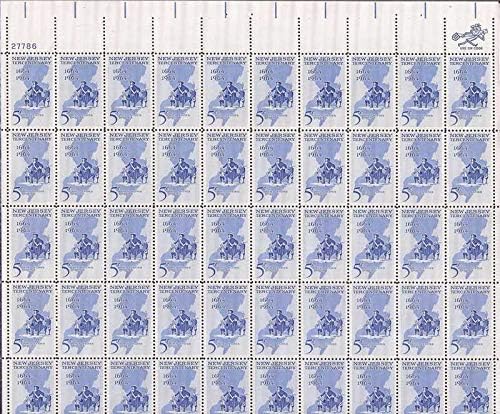 New Jersey Tercentenary Sheet of 50 x 5 Cent US Postage Stamps NEW Scot 1247