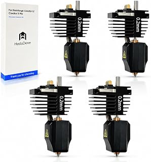 4‑Pack 0.2mm Creator 5 Nozzle for Flashforge Creator 5 Pro Hotend | Quick‑Swap Hardened Steel Extruder, 320°C High‑Temp, Clog-Free & Leak‑Proof Integrated Hot End, Wear-Resistant for Daily Use