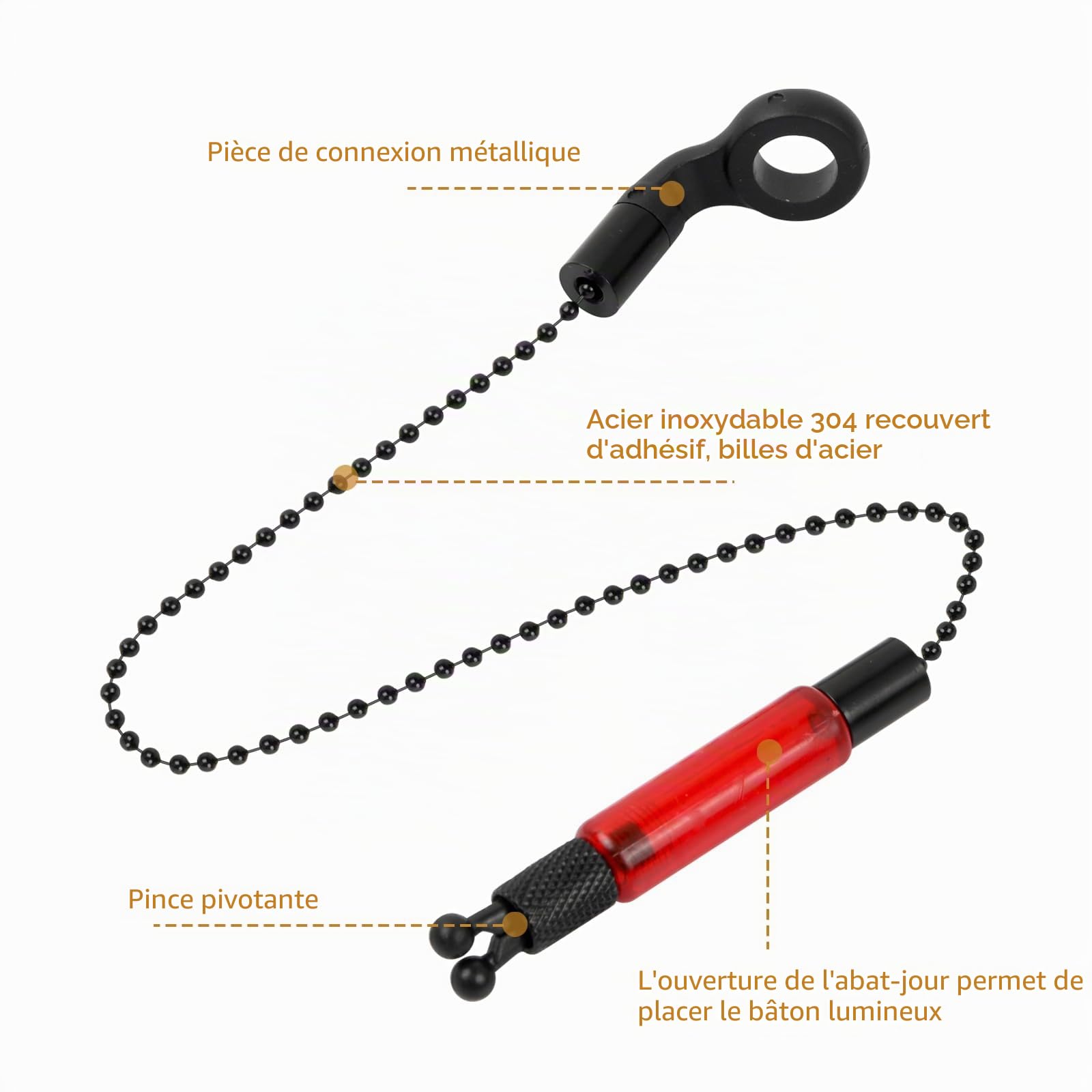 Détecteurs de Touche - 3 Indicateurs de Touche Swinger pour la Pêche à la Carpe - Indicateurs de Touche ND Bien Visibles - Accessoire de Pêche de Nuit