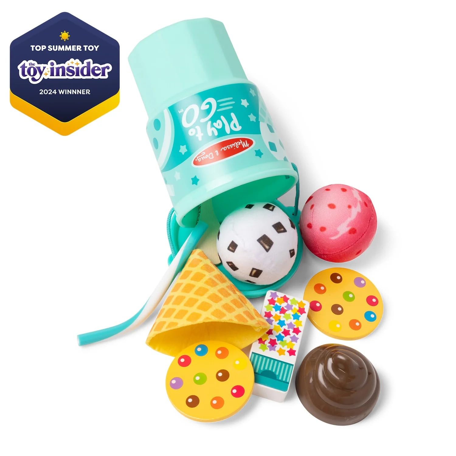 MELISSA & DOUG Play To Go Ice Cream Play Set de juguete, 1 EA