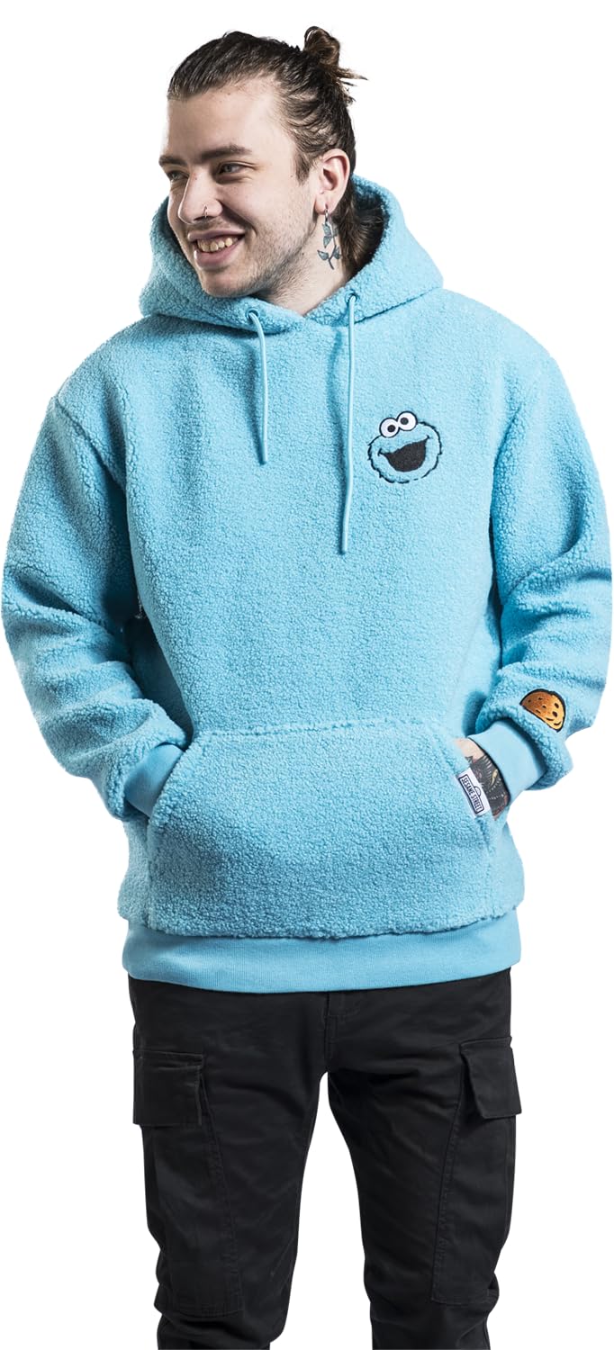 Sesame Street - Felpa con Cappuccio da Uomo, Multicolore Fan-Merch, Serie TV, Multicolore, S