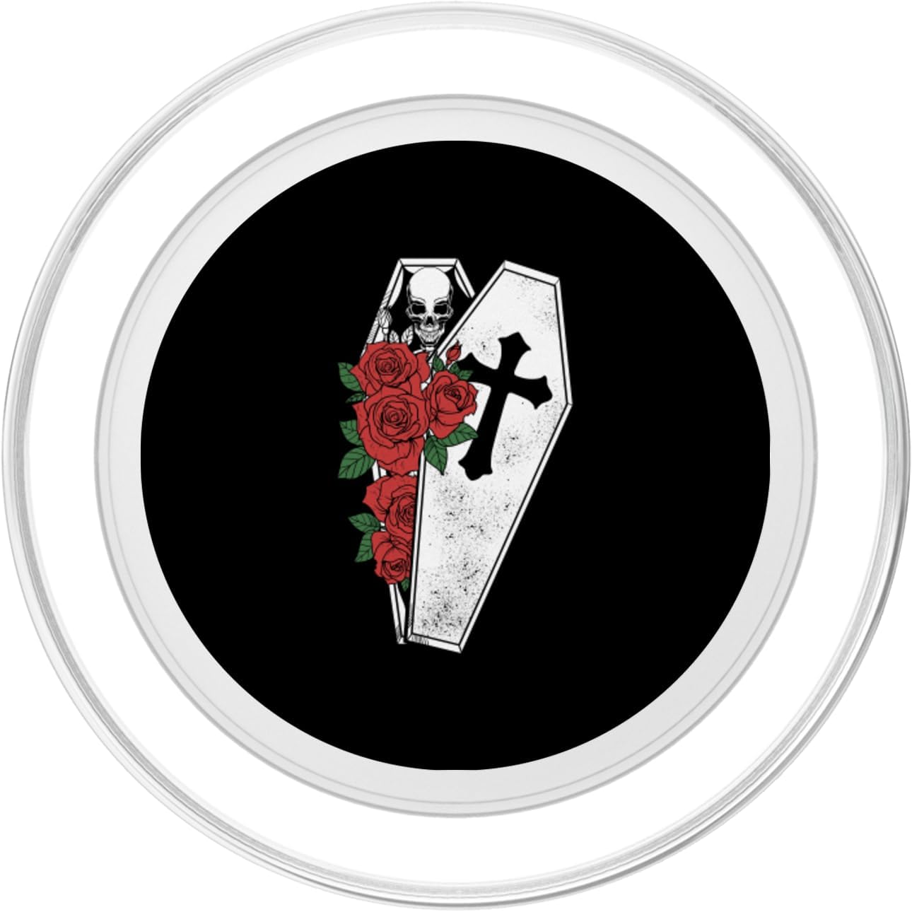Skeleton Coffin Roses Occult - Flower Floral Skeleton Gothic PopSockets MagSafe PopGrip for iPhone