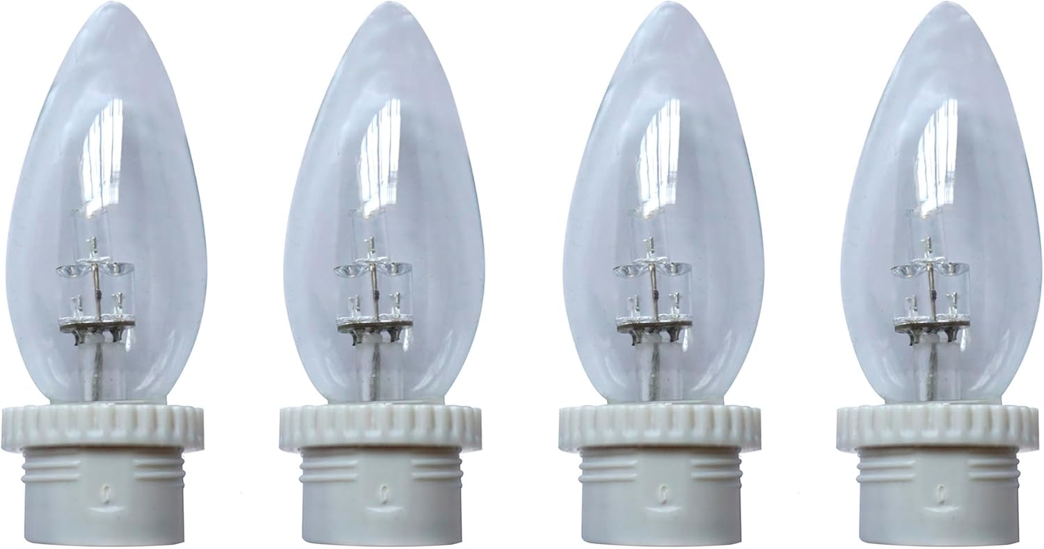 Brite Star Battery Operated Tiffany Warm White Replacement Bulb - 2 Count Flameless Candles with Timer- Perfect for Home Décor